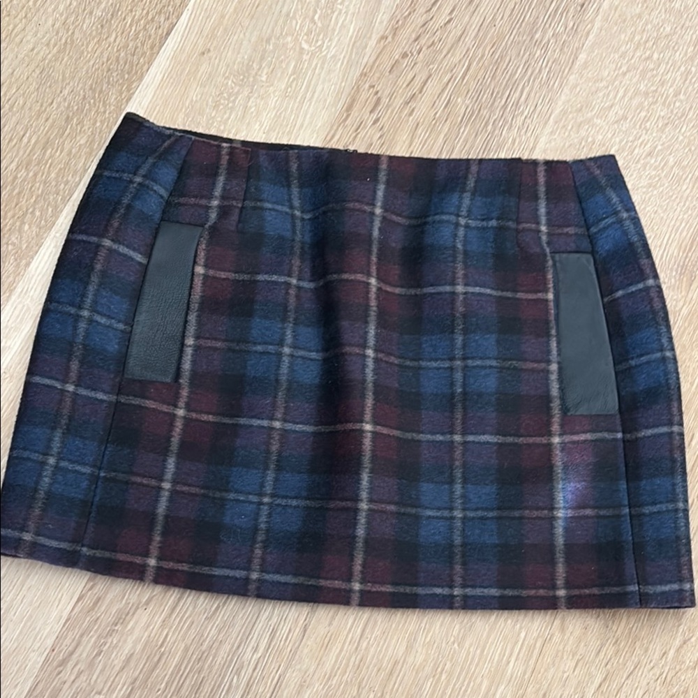 Plaid Wool Blend skirt by Maje size 38 which is a US medium or approx 6-8
